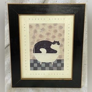 Cat in tub wall art